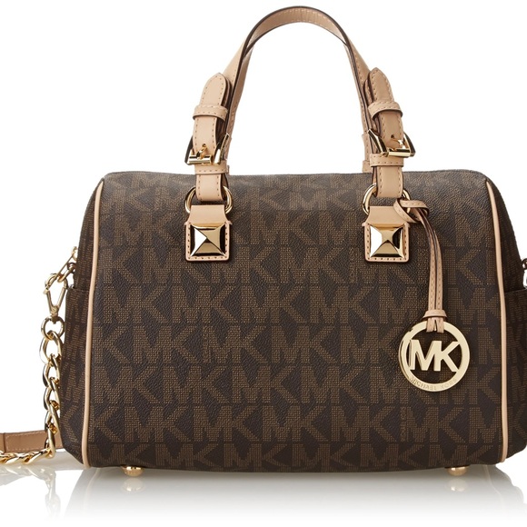 Michael Kors Handbags - Michael Kors Grayson Monogram Satchel Brown Leather